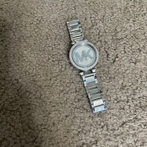 Silver studded watch